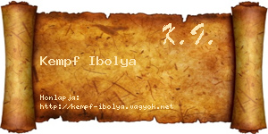 Kempf Ibolya névjegykártya