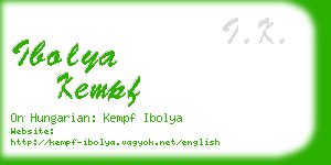 ibolya kempf business card